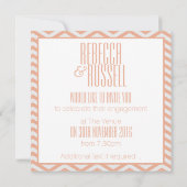 正方形パターン招待状（ピーチ） 招待状 (裏面)