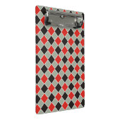 正方形パターン黒の赤い白+バックグラファー。 ミニクリップボード (アングル)