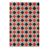 正方形パターン黒の赤い白+バックグラファー。 ミニクリップボード (裏面)