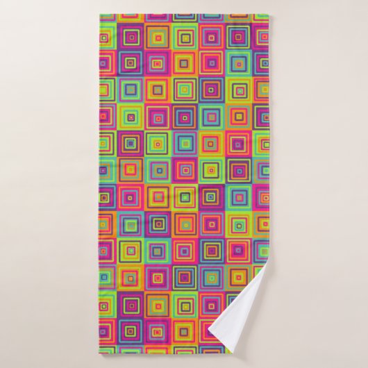正方形パターン バスタオル (バスタオル)