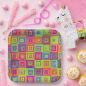 正方形パターン ペーパープレート (パーティー)