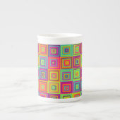 正方形パターン ボーンチャイナマグカップ (正面)
