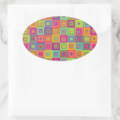 正方形パターン 楕円形シール (バッグ)