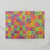 正方形パターン 箔グリーティングカード (外側レイダウン)