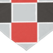 正方形パターン – 黒い赤の白+背景 テーブルクロス (アングル)