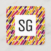 正方形パネル – イニシャル – カラスプラッシュ030322 スクエア名刺 (正面)