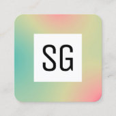 正方形パネル – イニシャル – グラデーション正方形B スクエア名刺 (正面)