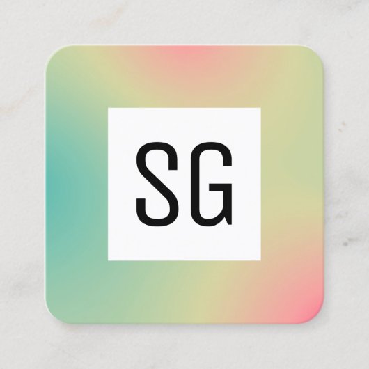 正方形パネル – イニシャル – グラデーション正方形B スクエア名刺 (正面)