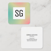 正方形パネル – イニシャル – グラデーション正方形B スクエア名刺 (正面/裏面)