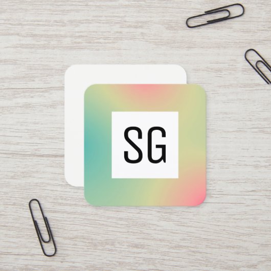 正方形パネル – イニシャル – グラデーション正方形B スクエア名刺 (正面/裏面インサイチュ)