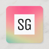 正方形パネル – イニシャル – グラデーション正方形B スクエア名刺 (正面)