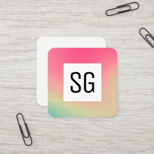 正方形パネル – イニシャル – グラデーション正方形B スクエア名刺 (正面/裏面インサイチュ)