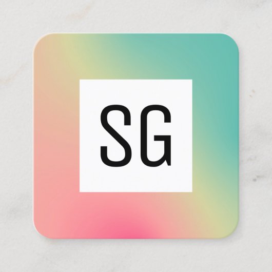 正方形パネル – イニシャル – グラデーション正方形B スクエア名刺 (正面)