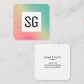 正方形パネル – イニシャル – グラデーション正方形B スクエア名刺 (正面/裏面)