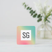 正方形パネル – イニシャル – グラデーション正方形B スクエア名刺 (スタンド正面)
