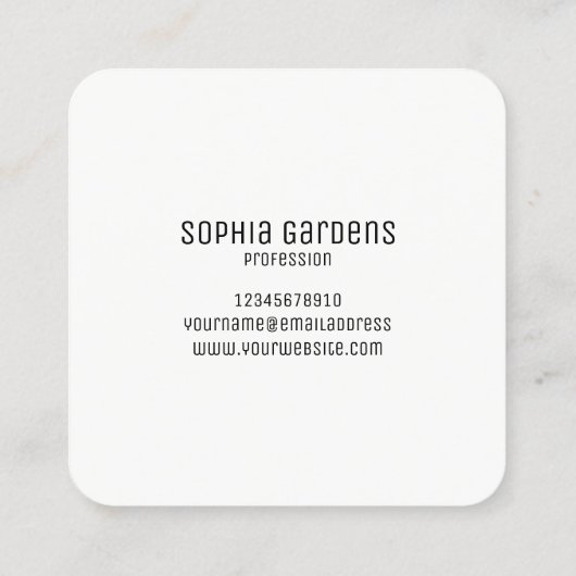 正方形パネル – イニシャル – グラデーションY、M、B、R、 スクエア名刺 (裏面)