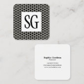 正方形パネル – イニシャル – ハニカムウォーム スクエア名刺 (正面/裏面)