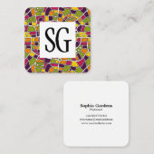 正方形パネル – イニシャル – マップパターン030520 スクエア名刺 (正面/裏面)