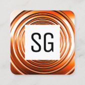 正方形パネル – イニシャル – 長春オレンジ スクエア名刺 (正面)