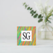 正方形パネル – イニシャル- 130716(09) スクエア名刺 (スタンド正面)