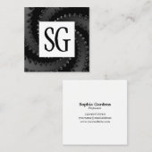 正方形パネル – イニシャル- Fractal Vortex 02 スクエア名刺 (正面/裏面)