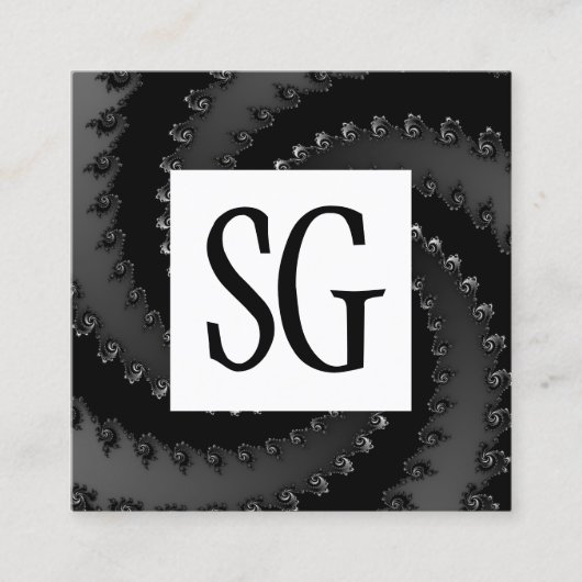 正方形パネル – イニシャル- Fractal Vortex 02 スクエア名刺 (正面)