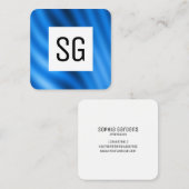 正方形パネル – イニシャル- Indigoグラデーション スクエア名刺 (正面/裏面)