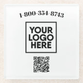 正方形パーソナライズされたカスタムロゴQRコード ガラスコースター (正面)