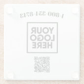 正方形パーソナライズされたカスタムロゴQRコード ガラスコースター (裏面)