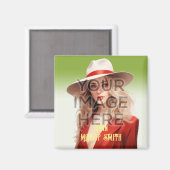 正方形ヒット私の写真フォトパーソナライズカスタムマグネット マグネット (正面/裏面)