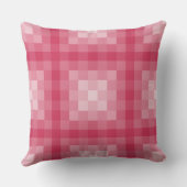 正方形ピンクパターン（の模様が）あるピクセル クッション (裏面)