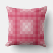 正方形ピンクパターン（の模様が）あるピクセル クッション (正面)