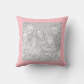正方形ピンク縁どの写真 クッション (裏面)