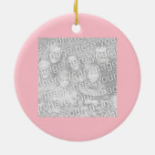 正方形ピンク縁どの写真 セラミックオーナメント (裏面)
