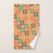 正方形ピーチブルーミニマルパターン バスタオルセット (ハンドタオル)