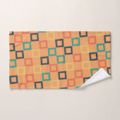 正方形ピーチブルーミニマルパターン バスタオルセット (ハンドタオル)