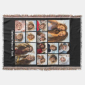 正方形フォトコラージュ14枚の写真が色を変更できる スローブランケット (正面)