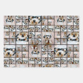 正方形フォトコラージュ – 最大14枚の写真ブラック ラッピングペーパーシート (正面)