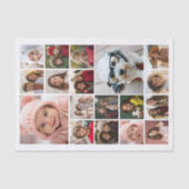 正方形フォトコラージュ – 最大18枚の写真ホワイト 薄葉紙 (正面)