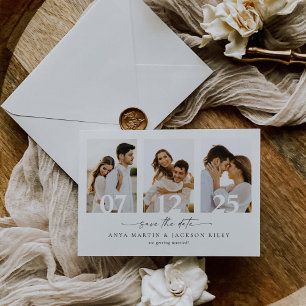 正方形フォトセーブ・ザ・デート案内カード セーブザデート