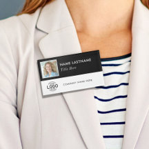 正方形フォトIDロゴ白黒磁気大