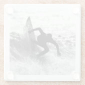 正方形フォーマットSurf Art Monochrome ガラスコースター (裏面)