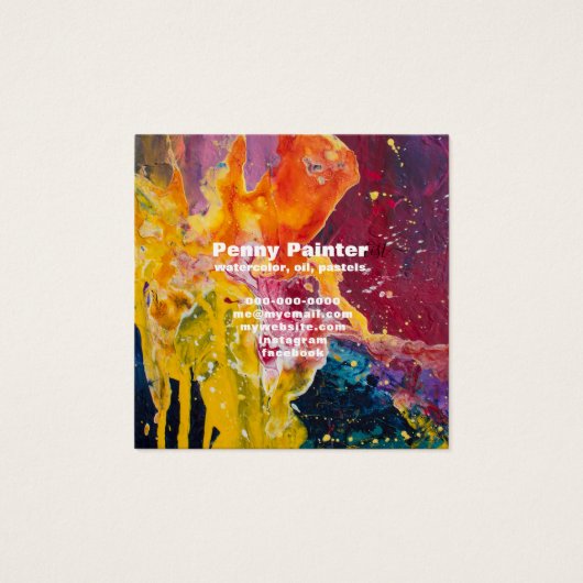 正方形フルブリードアーティストのビジネスとタイトルカード (正面)