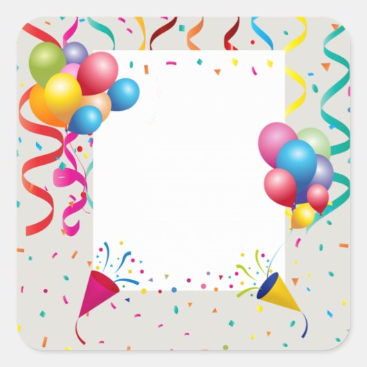 正方形フレームパーティー スクエアシール (正面)