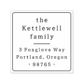 正方形フレームヴィンテージタイポグラフィ差出人住所 セルフインキングスタンプ (デザイン)