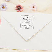 正方形フレームヴィンテージタイポグラフィ差出人住所 セルフインキングスタンプ