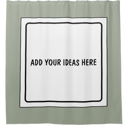 正方形フレーム白+アイディア シャワーカーテン (正面)