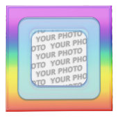 正方形フレームIIIの色が付いた+あなたの写真 フォトキューブ (右)