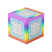 正方形フレームIIIの色が付いた+あなたの写真 フォトキューブ (裏面アングル)