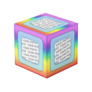 正方形フレームIIIの色が付いた+あなたの写真 フォトキューブ